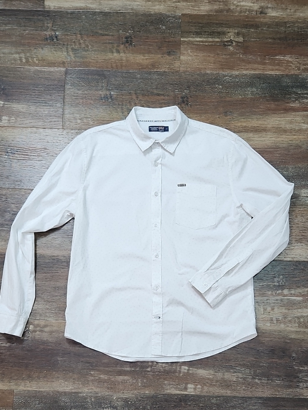 Rifle Men's Large Shirt White Button Down Long Sleeve Blue Dandelion Print L
